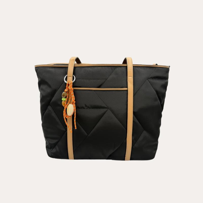 Bolso Shopper Acolchonado Negro