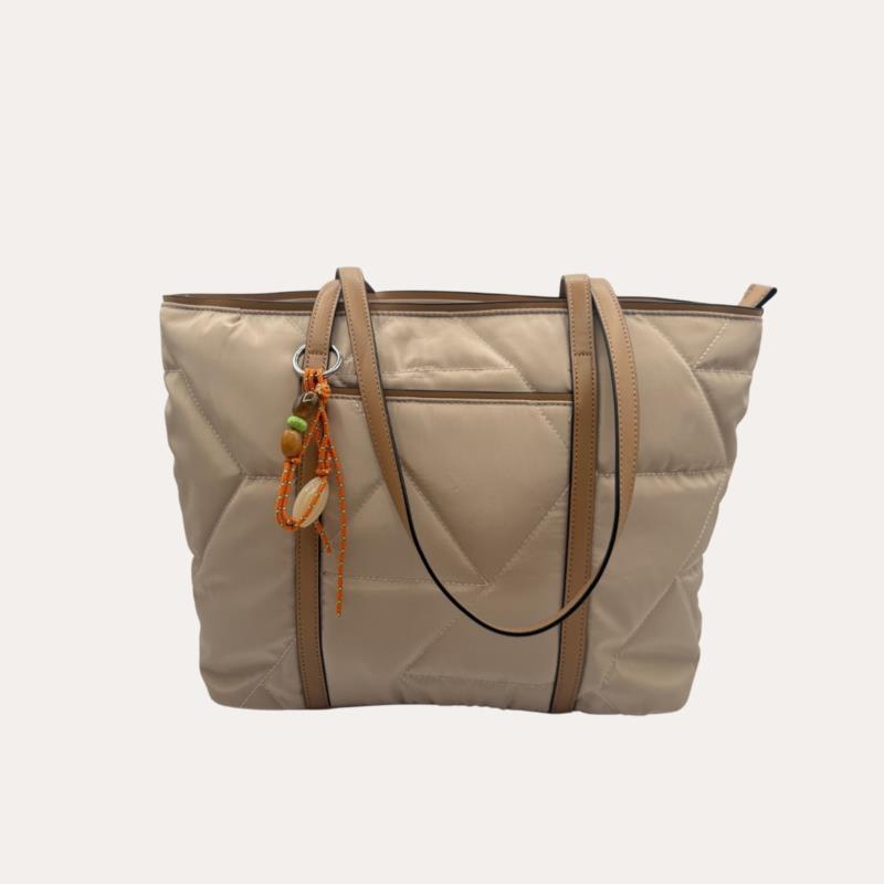 Bolso Shopper Acolchonado Beige
