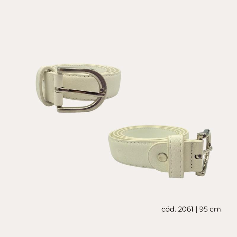 cinturón fino blanco