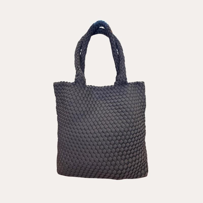 Bolso trenzado neopreno grande (Gris).