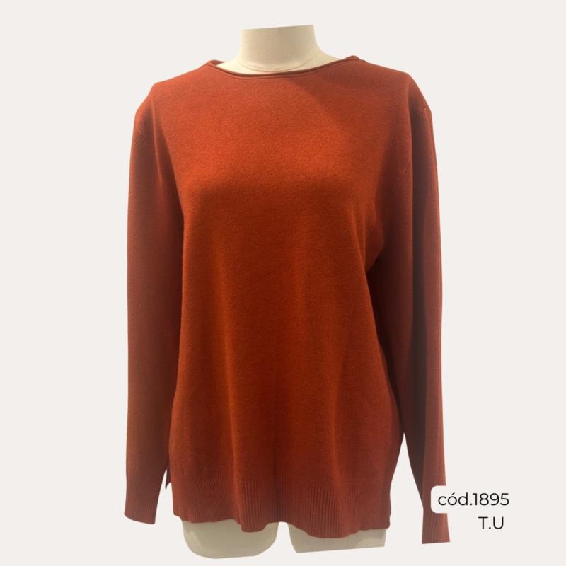 Jersey Básico de Punto en Color Terracota