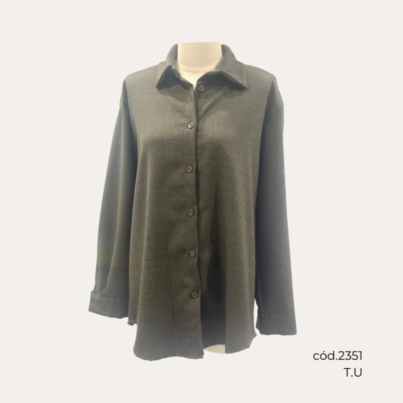 Camisa Verde de Viscosa con Botones