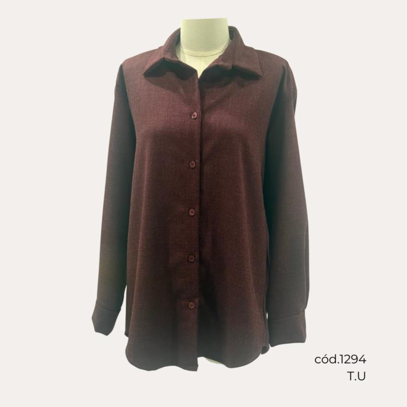 Camisa Botones Vino