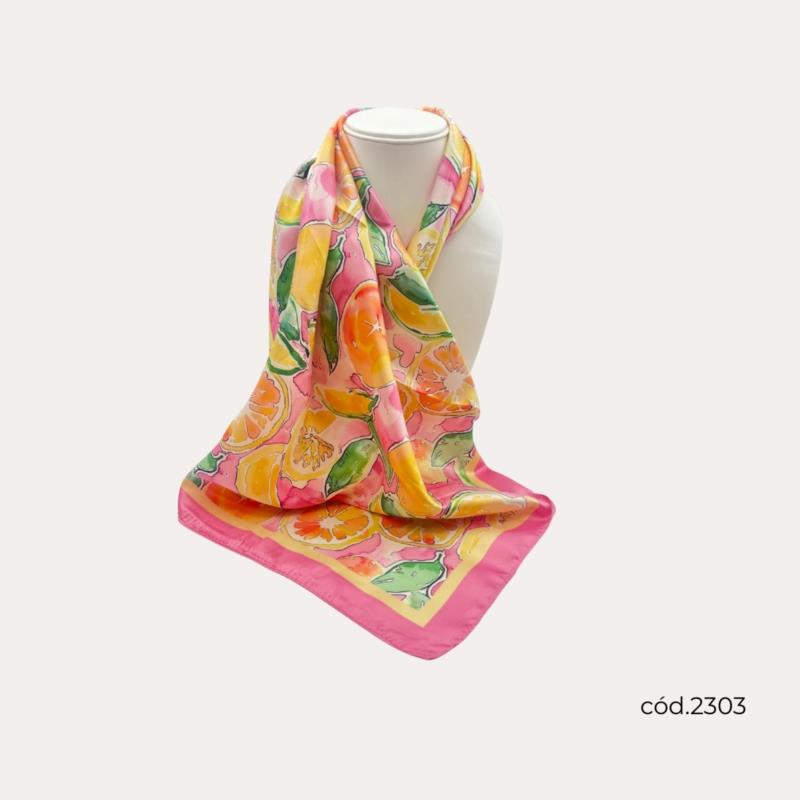 Fular Estampados Frutas Rosa