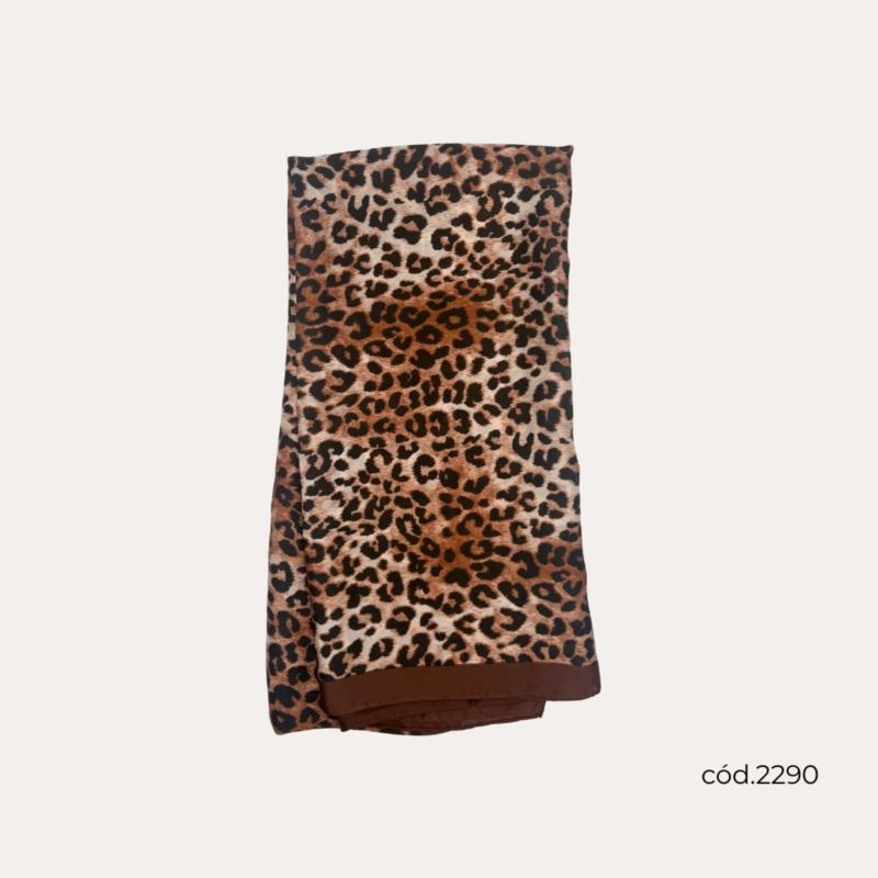 Fular Estampado Animal Print Marrón