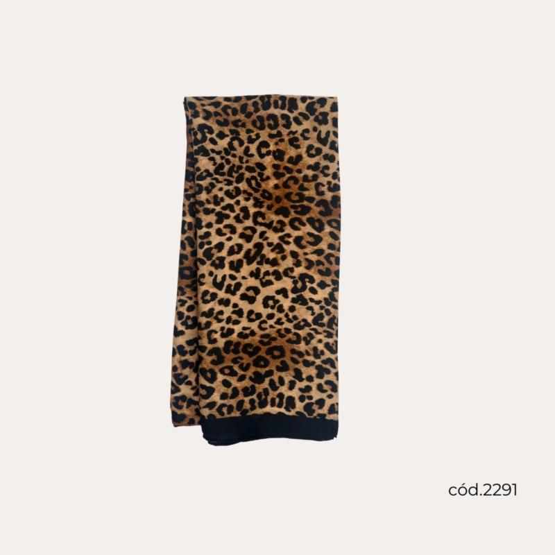 Fular Estampado Animal Print Dorado