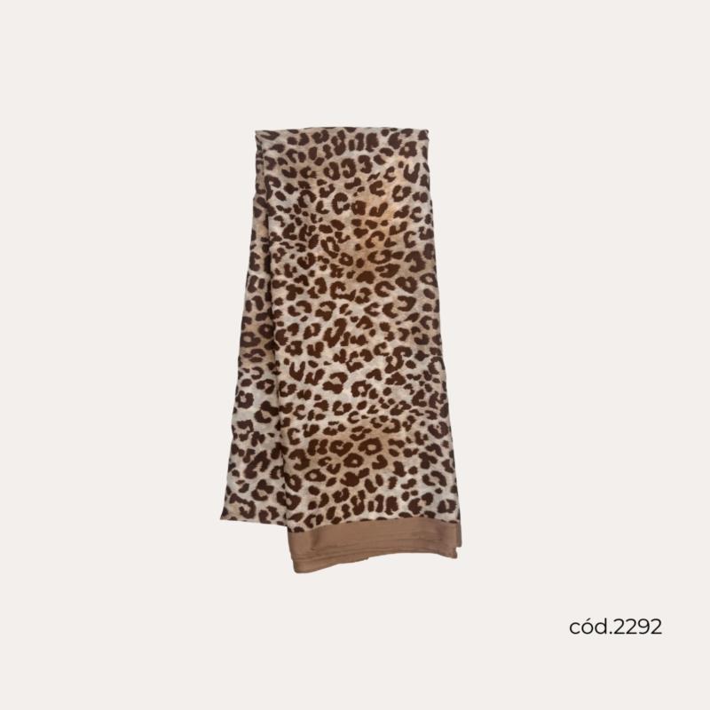 Fular Estampado Animal Print Nude