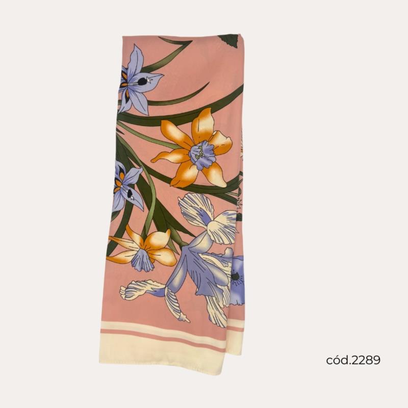 Pañuelo Estampado Flor Rosa