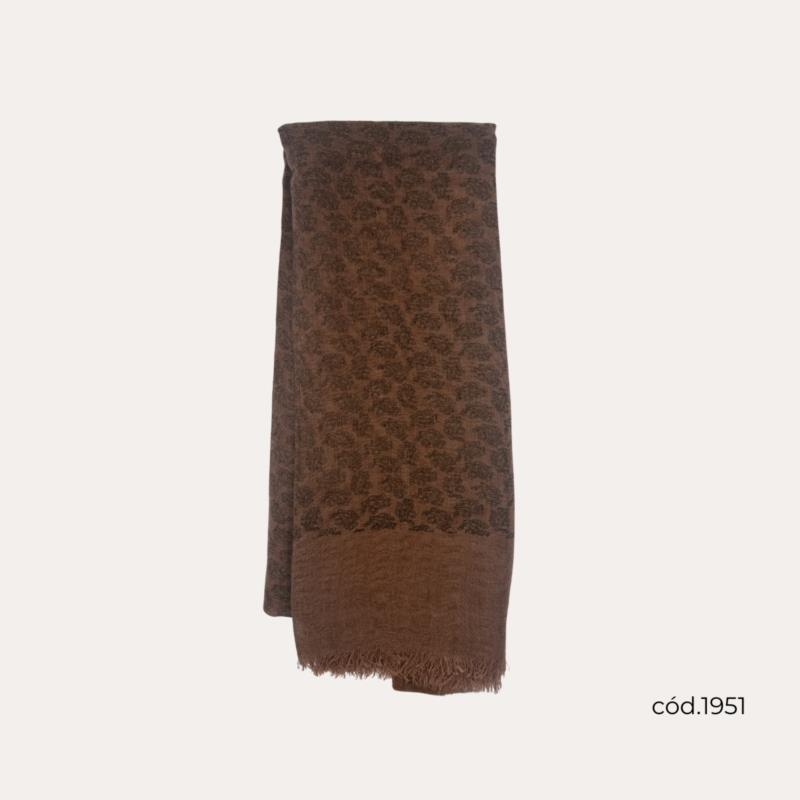 Bufanda Marrón con Flequitos Finos