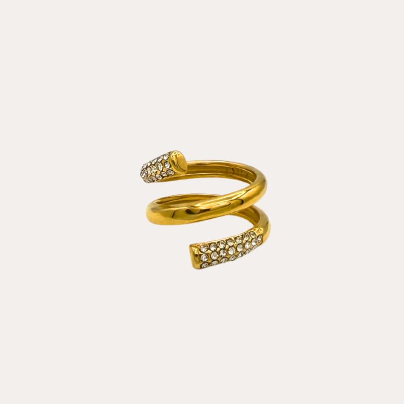 Anillo Minimilasta Tres Curvas Dorado