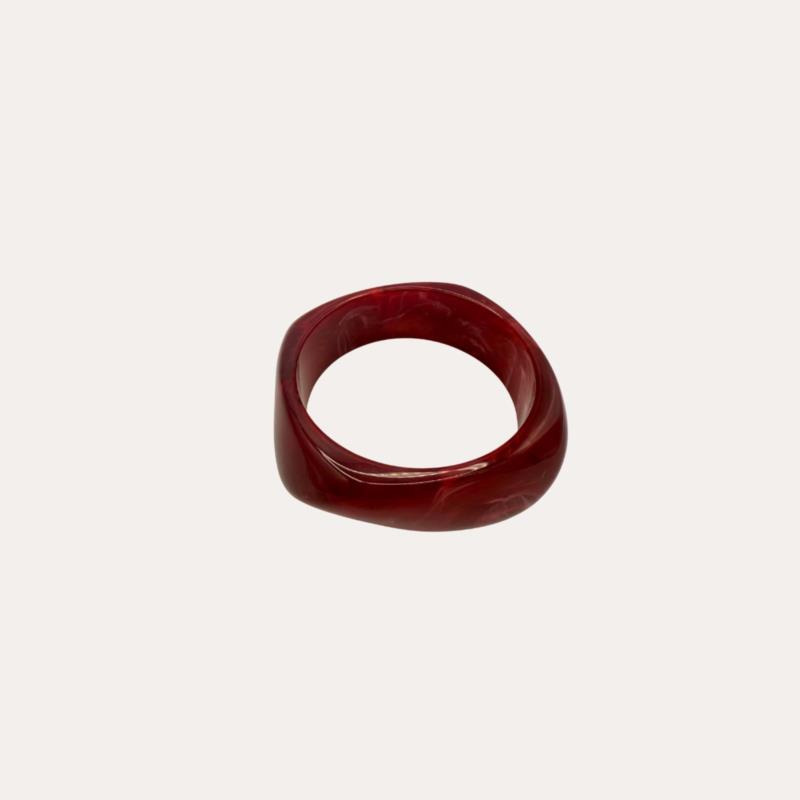 Brazalete de Resina Rojo Marmoleado