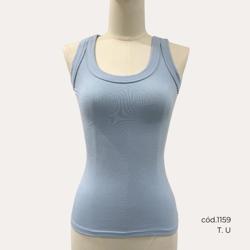 Camiseta Azul Cielo  Sin Mangas