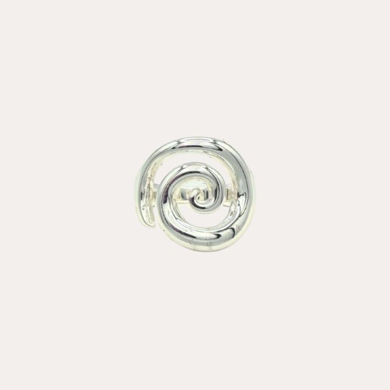 Anillo Espiral Plateado