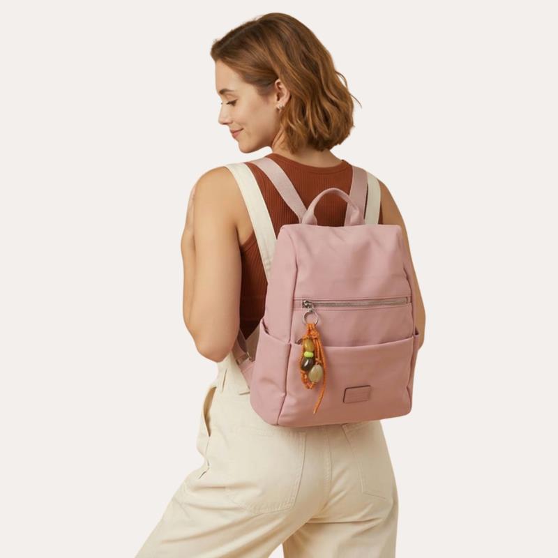 Mochila Antirrobo Rosa Ligera con Accesorio  