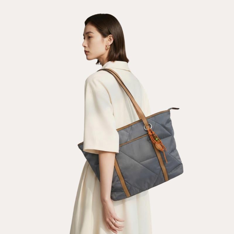 Bolso Shopper Acolchonado Azul