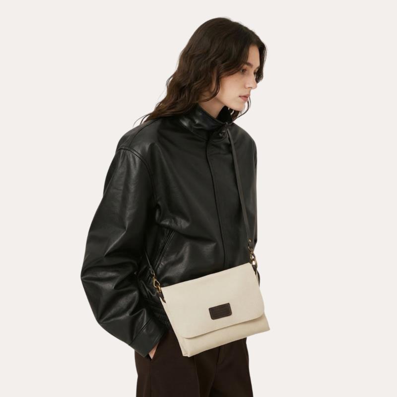 Cartera Bandolera Piel Blanco Roto (Crossbody)