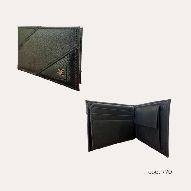 Cartera Hombre Negra Franja