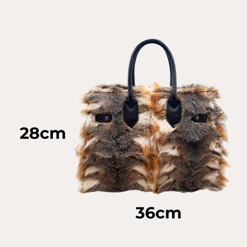 Bolso de Piel y Pelo de Conejo 2