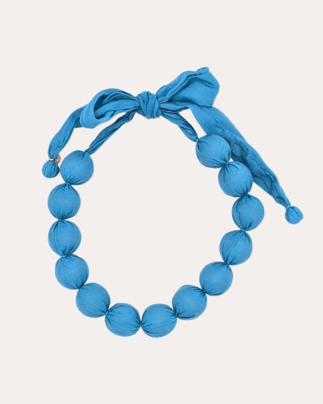 Collar Corto Bolas Azules