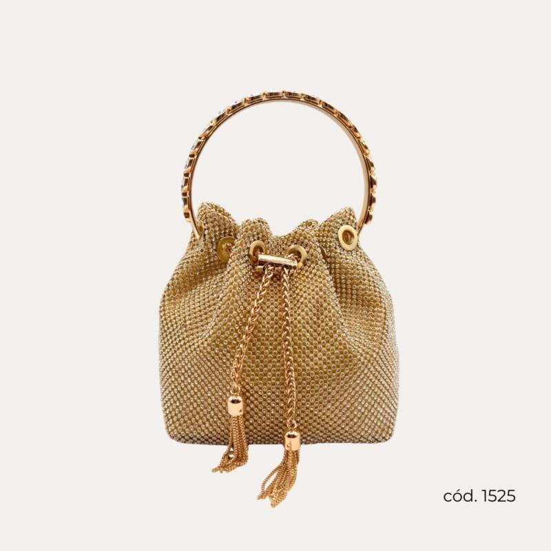 Bolso Bombonera de Fiesta Dorado (Incluye bandolera)