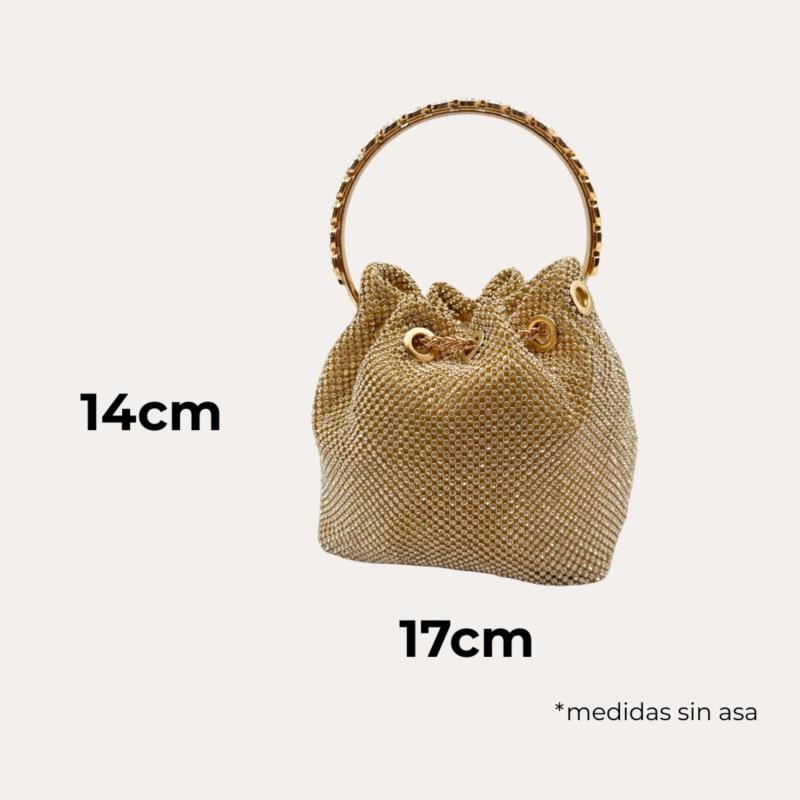 Bolso Bombonera de Fiesta Dorado (Incluye bandolera)