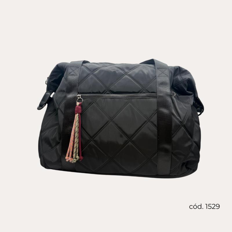 Bolso Tote Acolchado Grande Negro