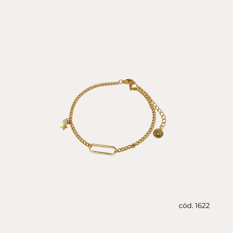 Tobillera Golden Link Acero Inoxidable Dorada
