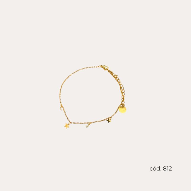 Tobillera Stars & Heart Acero Inoxidable