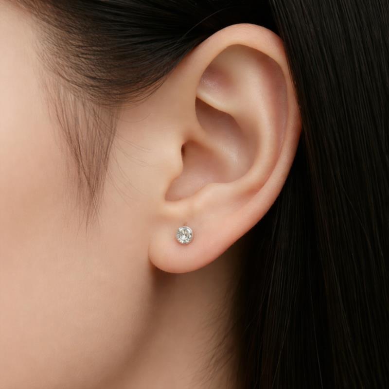 Pendientes Minimal De Cristal Gris Oscuro