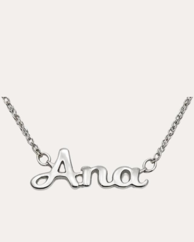Collar de Nombre Personalizado "Ana"  en Acero Inoxidable Plateado