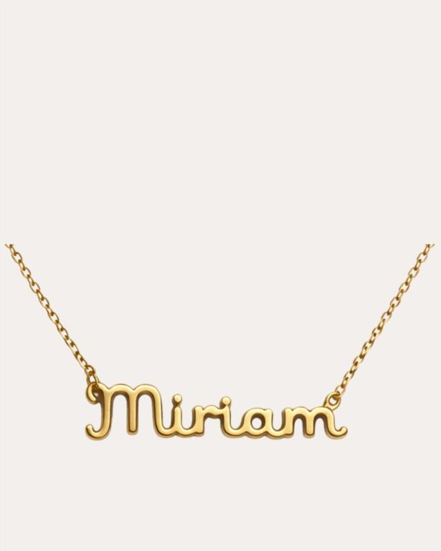 Collar de Nombre Personalizado "Miriam" en Acero Inoxidable Dorado