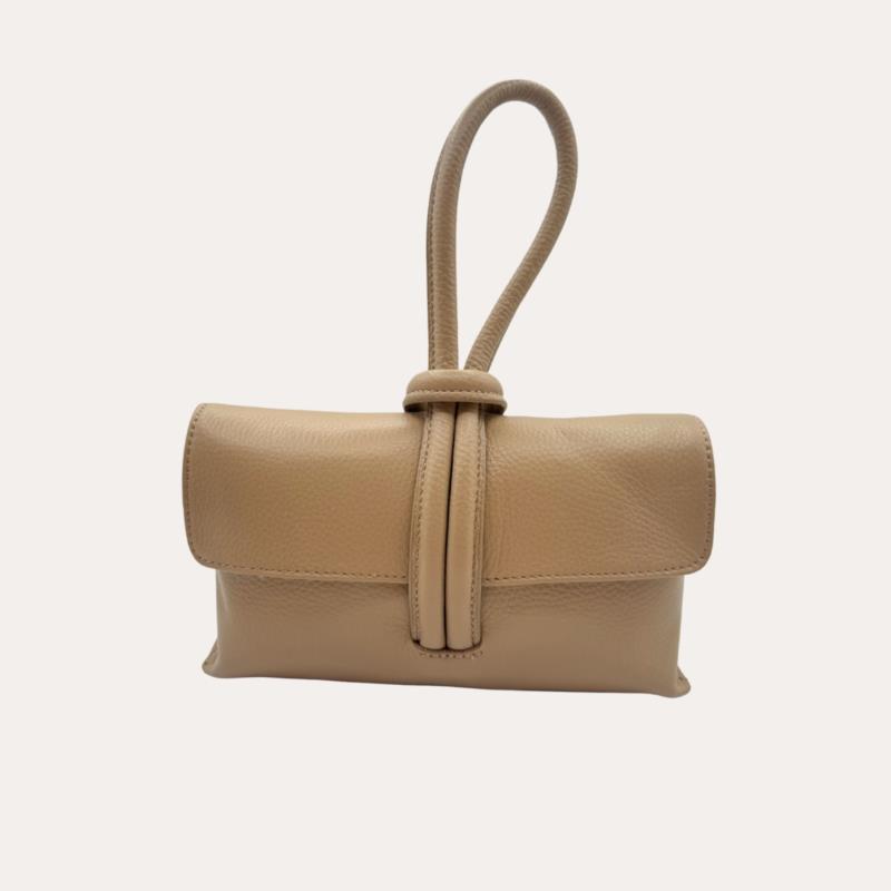 Mini Bolso Piel Beige Nudo Mano y Hombro (Chic)